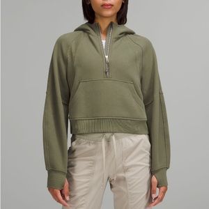 lululemon scuba oversized half zip hoodie medium olive